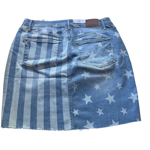 NWT Judy Blue 2XL Denim Skirt | Star & Stripe Flag Print | 4th of July Ready - Picture 12 of 12